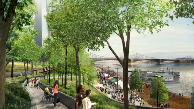 Rendering of updated Gateway Arch grounds