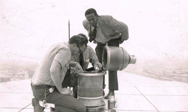 Silas Garrett Jr. stands on top of the Gateway Arch