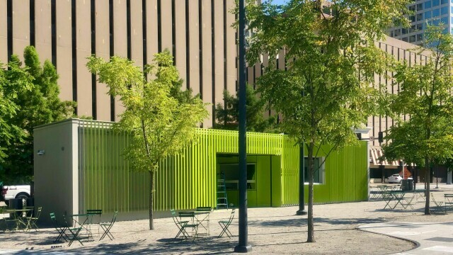 New Visitor Services Building in Kiener Plaza