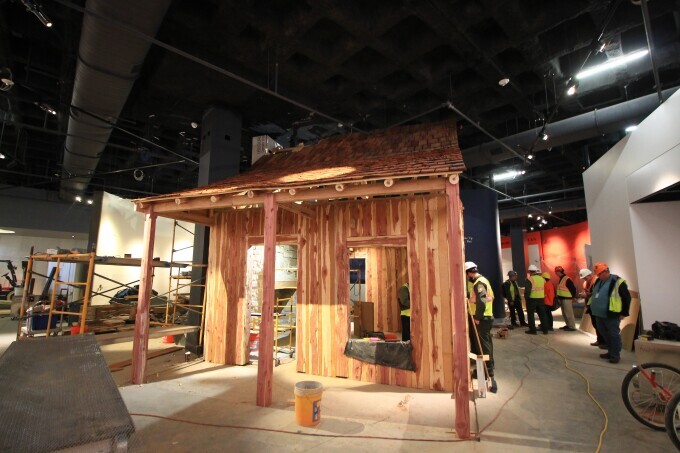 Replica French colonial vertical log house. 