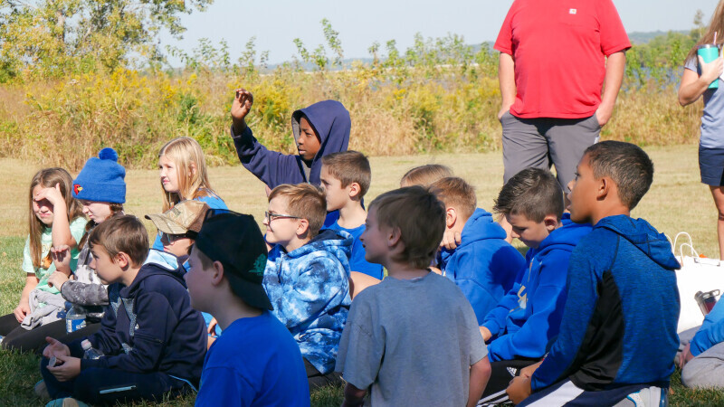 Paddle Your Park students engaged in discussion, Oct. 2022