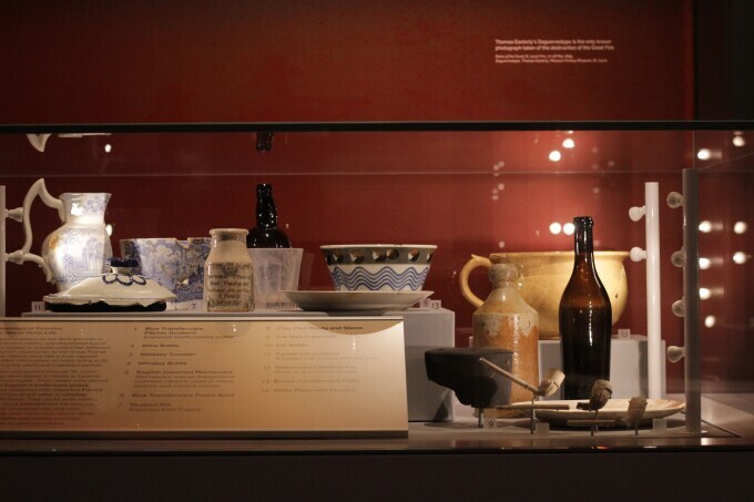 Artifacts recovered from a cistern below the pre-1849 Jefferson House hotel. 