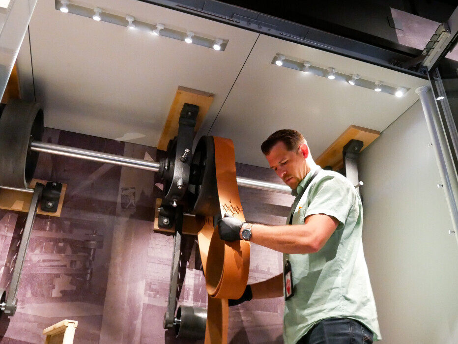 Man conducts museum maintendance