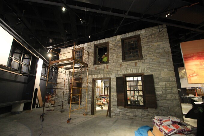 The recreated Old Rock House facade in the Museum at the Gateway Arch