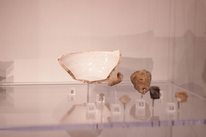 Artifacts recovered from a cistern below the pre-1849 Jefferson House hotel. 