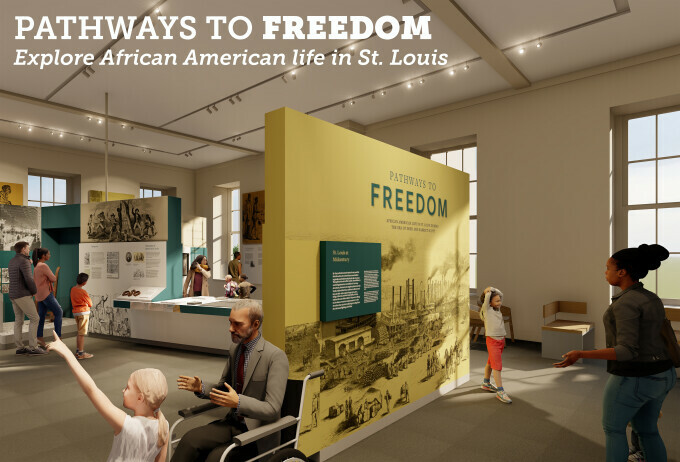Rendering of Pathways to Freedom exhibit