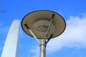 Modernized versions of lights with the original Saarinen design add ambiance to the park.