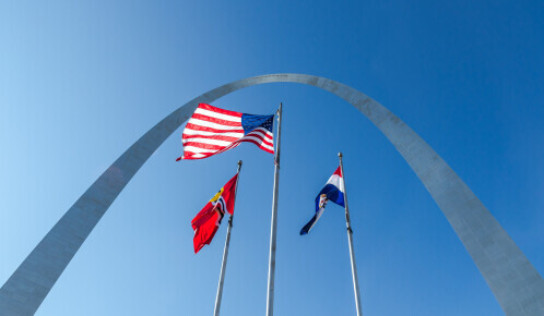The Flags beneath the Arch