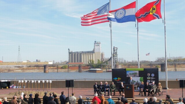 People gather to commemorate the moment
