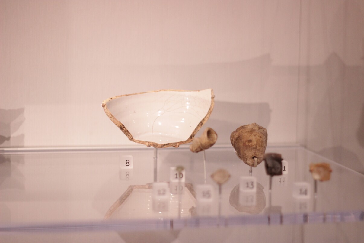 Artifacts recovered from a cistern below the pre-1849 Jefferson House hotel. 